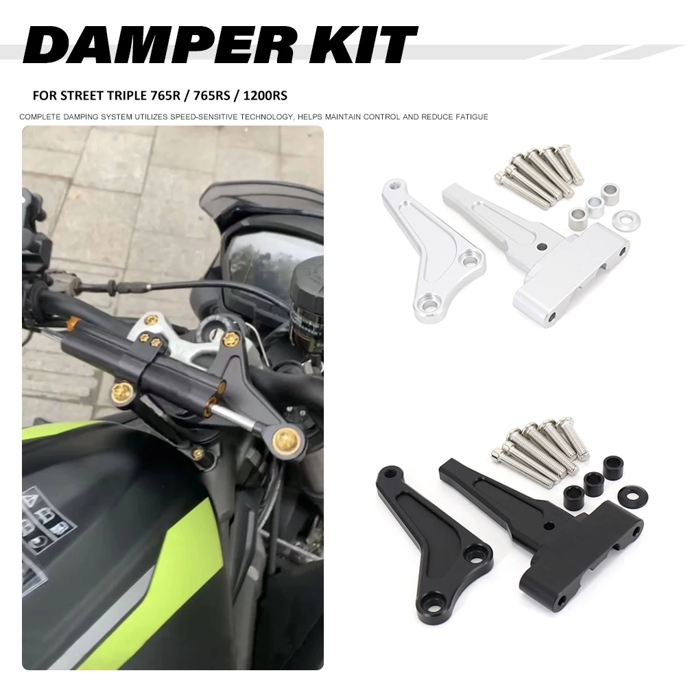 

Carbon Steering Damper Stabilizer Motorcycle Directional Dampers Mount Bracket Support Kit For Street Triple 765R 765RS 1200RS