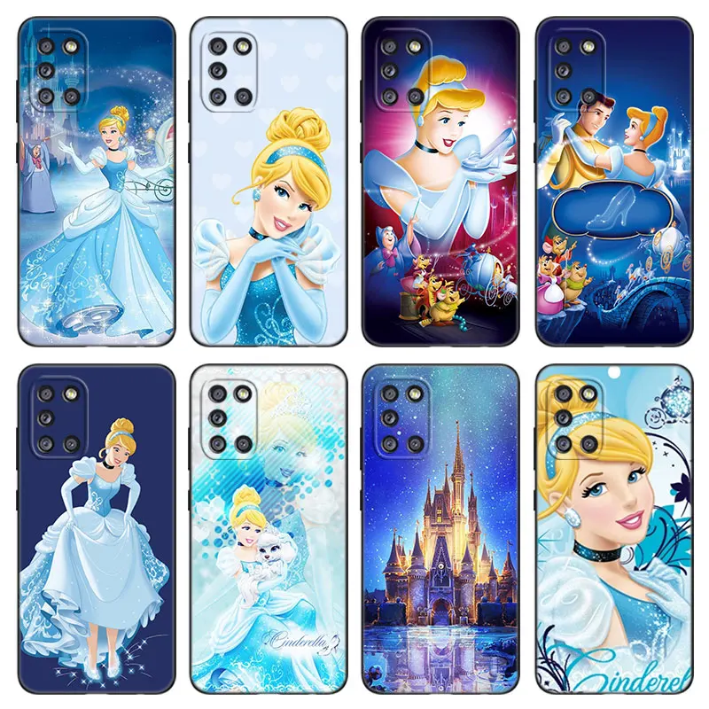 Princess Cinderella Girl Phone Case For Samsung Galaxy A01 A03 Core A04 E A02 A05 A10 A20 A21 A30 A50 S A6 A8 + A7 Black Cover