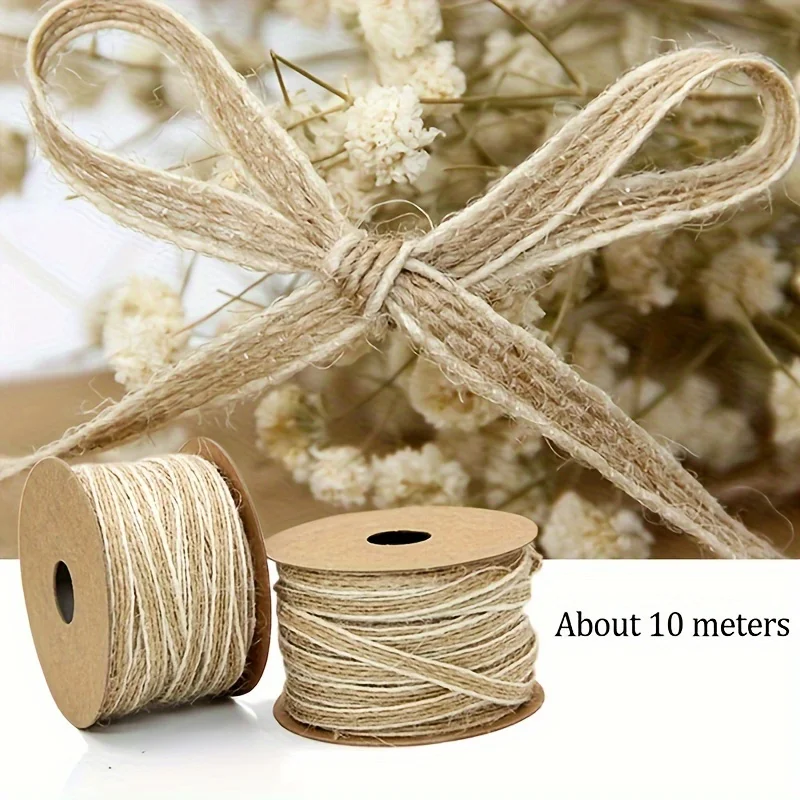 10m Natural Jute Rope for Crafts, Gift Wrapping, and DIY Projects – Durable Beige Hemp