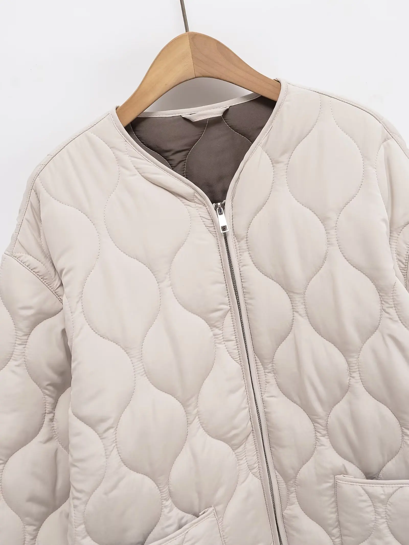 النمط الأوروبي والأمريكي 2025 شتاء جديد فضفاض عارضة سترة قطنية دافئة الماس #4