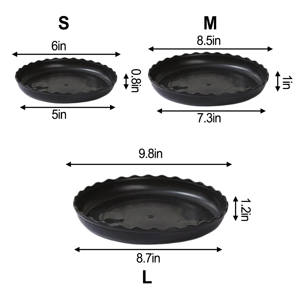 10 Inch Plastic Plant Drip Trays For Pots Saucer Set To Catch Water And Keep Floors Clean For Indoor Outdoor Gardening Use