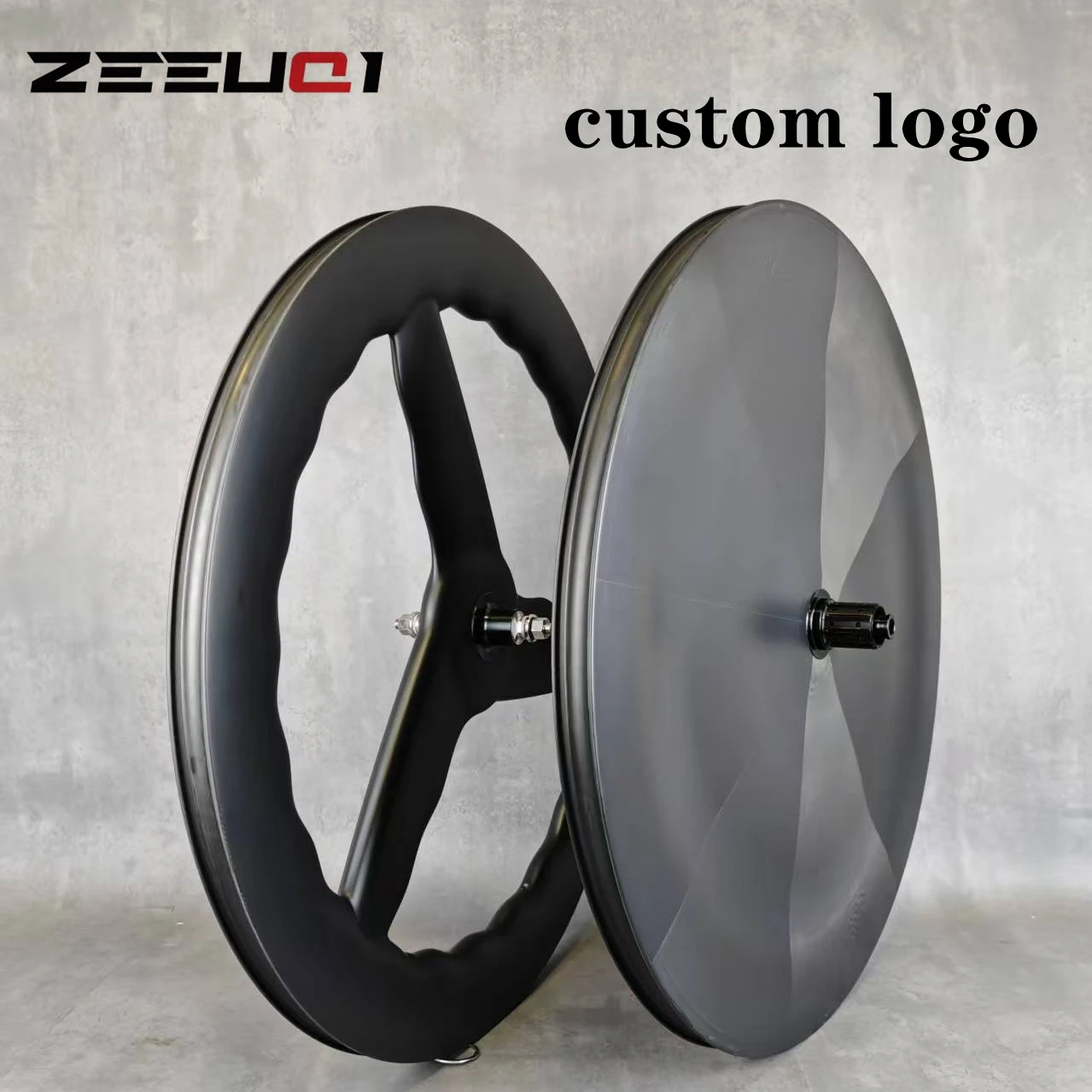 

700C Time Trial Road Track Bicycle Front wave 3 Spoke Rear Disc Wheels track wheel Rim/Disc Brake Tubeless/Tubular custom logo