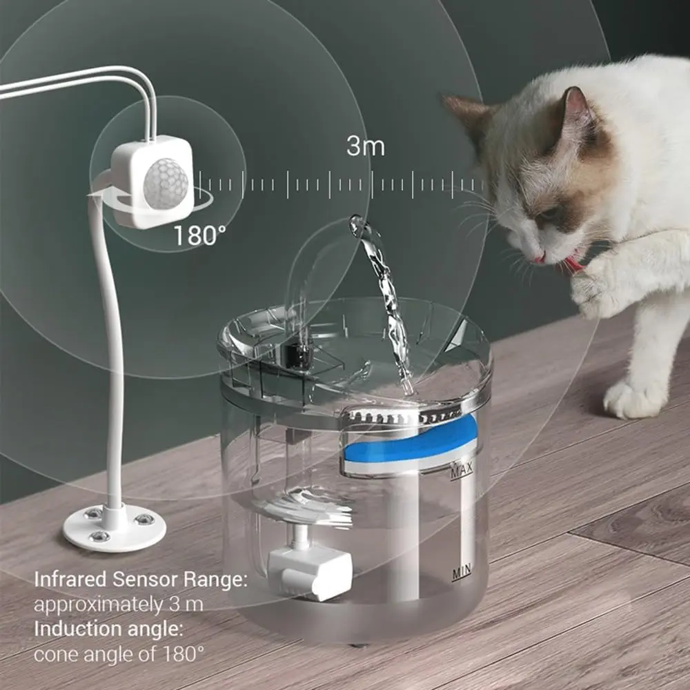 Cat Fountain Sensor Switch Smart Pet Fountain Control Switch Range USB Motion Sensors for Pet Water Dispenser