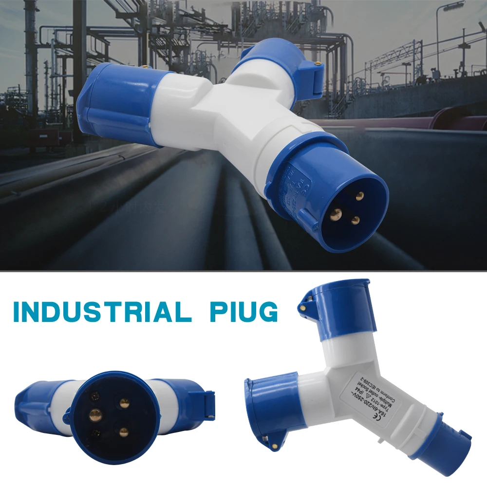 16A 32A 220V IP44 2-Way 3-Way 3-Pin Industrial Site Plug Durable Industrial Plug and Socket Power Electrical Connectors 3 Sizes