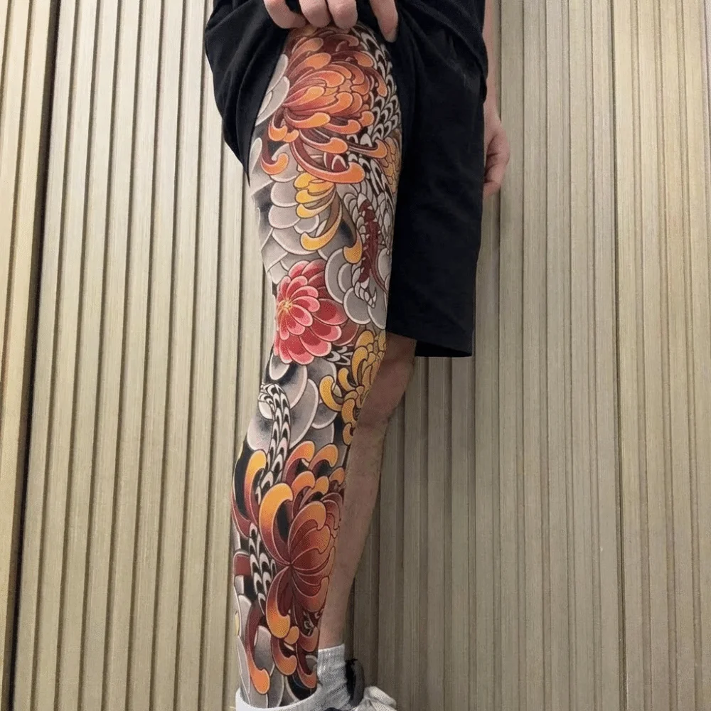 

1pc Dragon Japanese Style Tattoo Socks Breathable Elastic Men Sun-proof Socks UV Protection Seamless Full Leg Socking Summer