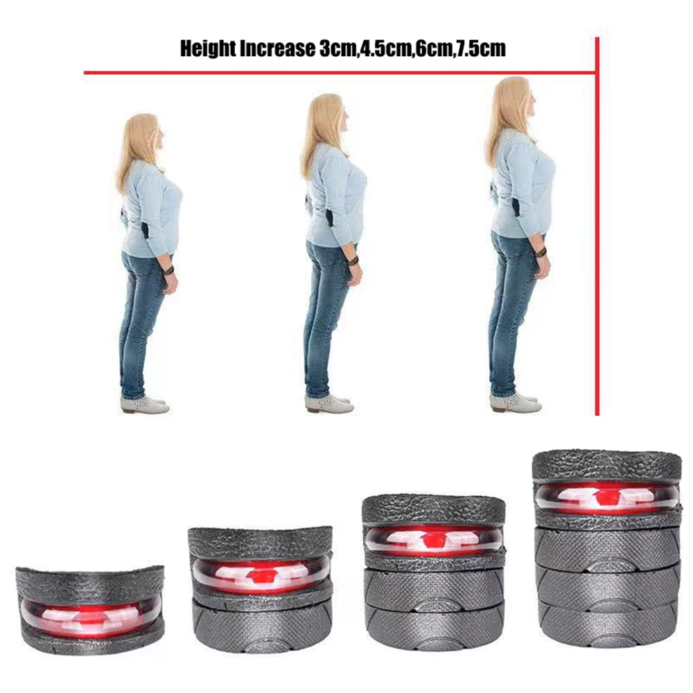 Height Increase Insoles for Men Women Elevator Shoes Insole Foot Pads Adjustable Heel Lift Inserts Heightening Insoles 3-7.5cm