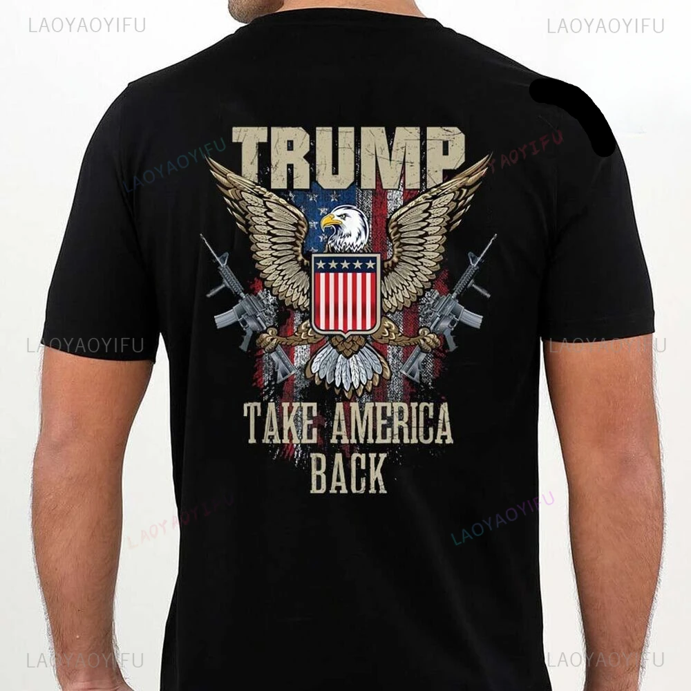 

Tru&mp 2024 Flag Take America Back Men's Women's Donald Trump Unisex Y2k T-shirt Support for President 2024 Funny Vintage Tops