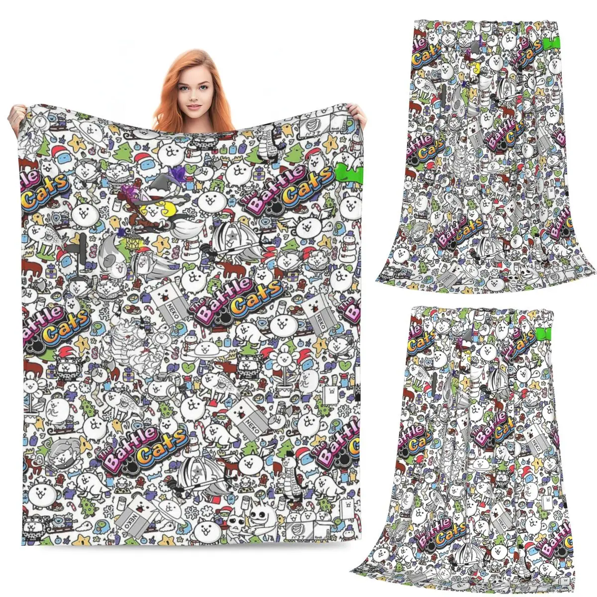 

Battle Cats Blanket Flannel Sofa Throw Blanket Multi-function Throw Blankets for Couch Bedding Travel Throws Bedspread Quilt