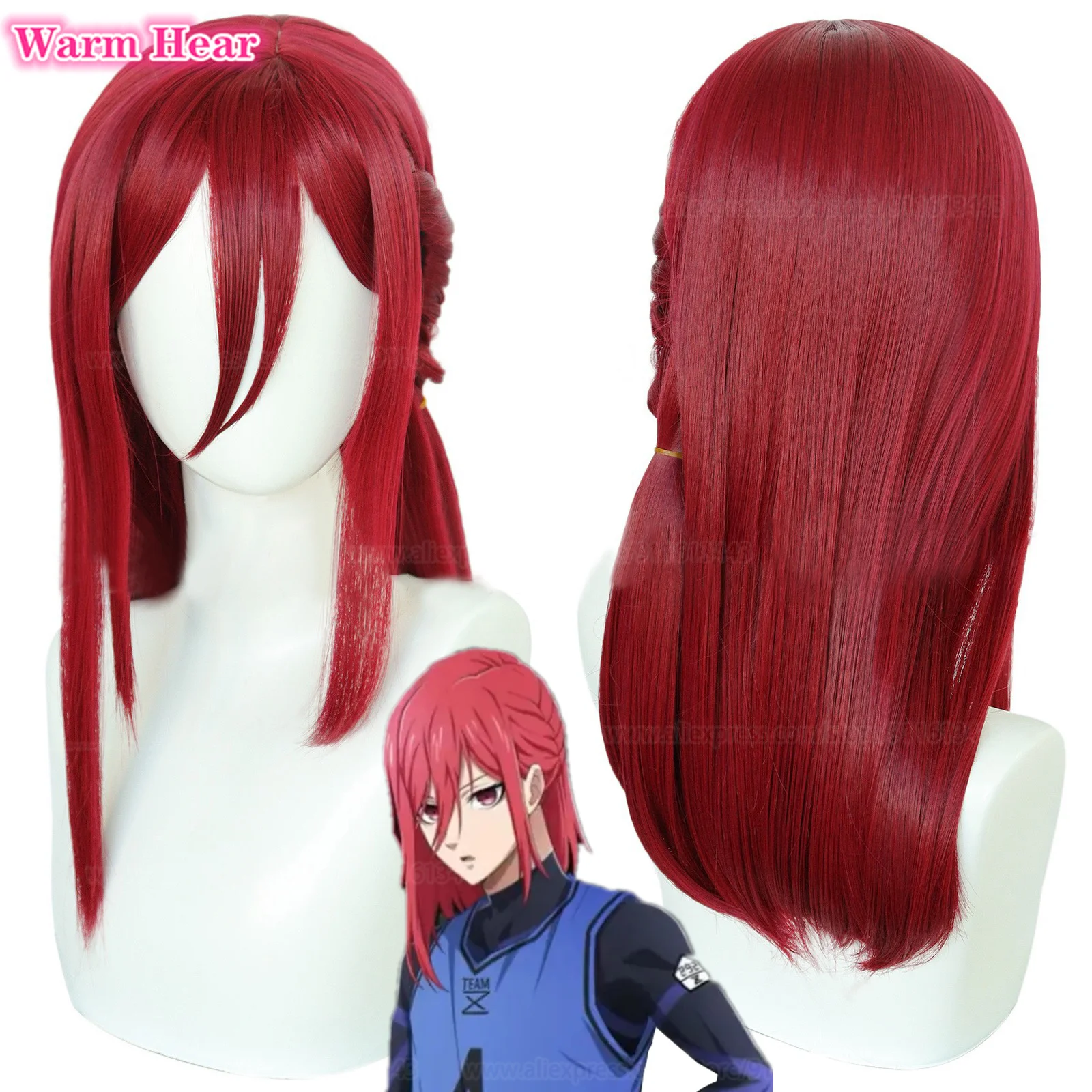 

Hyoma Chigiri Cosplay Wig Anime Blue Lock Cosplay Hyoma Chigiri Wig Red Heat Resistant Synthetic Hair Woman Party Wigs + Wig Cap