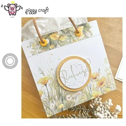 Piggy Craft metal cutting dies cut die mold Flower circle frame Scrapbook paper craft knife mould blade punch stencils dies