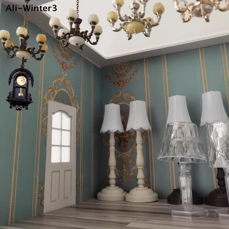 1/12 Dollhouse Vintage Simulation Wall Clock Model Doll Home Clock Living Room Decor Toy Dolls House Micro Scene Accessories