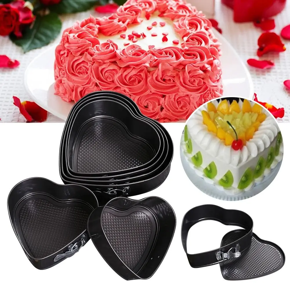 

1Pcs New Carbon Steel Baking Mould Leakproof Heart Shape Cake Baking Pan Non-Stick 7-12inch Cake Mould for Home Kitchen Bakery
