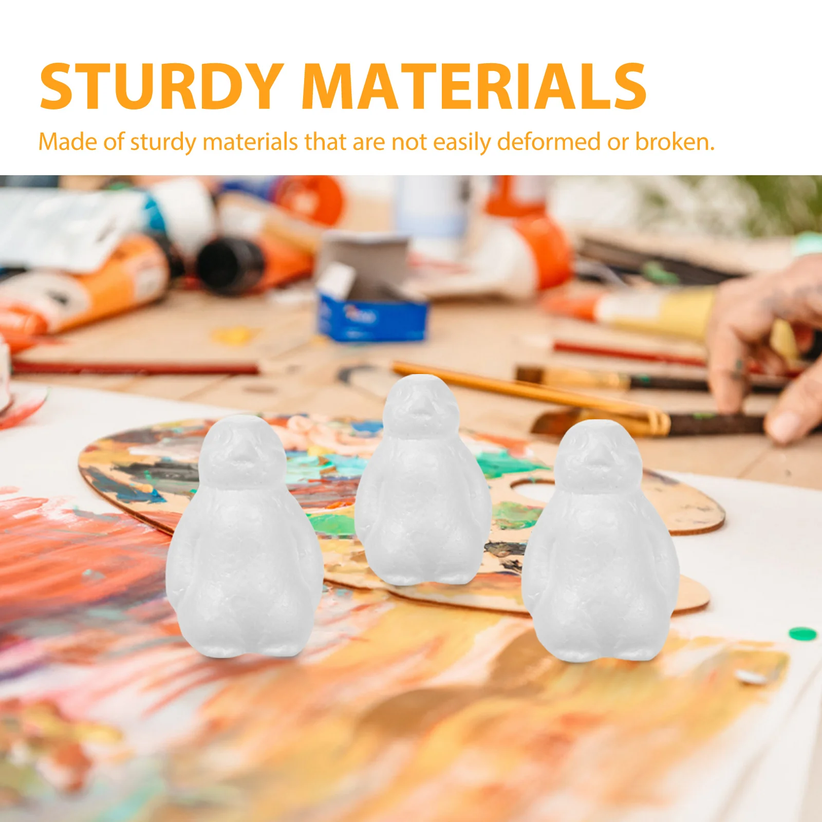 20개 폼 펭귄 DIY 키트, 어린이 창의력 향상을 위한 빈 폼 공예 볼, 케이크 토퍼, 홈 데코, 펭귄 케이크 토퍼