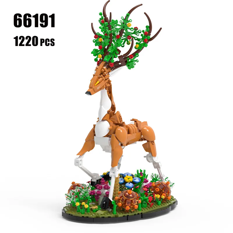 

1220 шт. MOC фигурки оленя в цвете, строительные блоки, дикие животные, сделай сам, кирпичи, игрушки, фильм для детей, модель игрушки, подарки, деко для взрослых