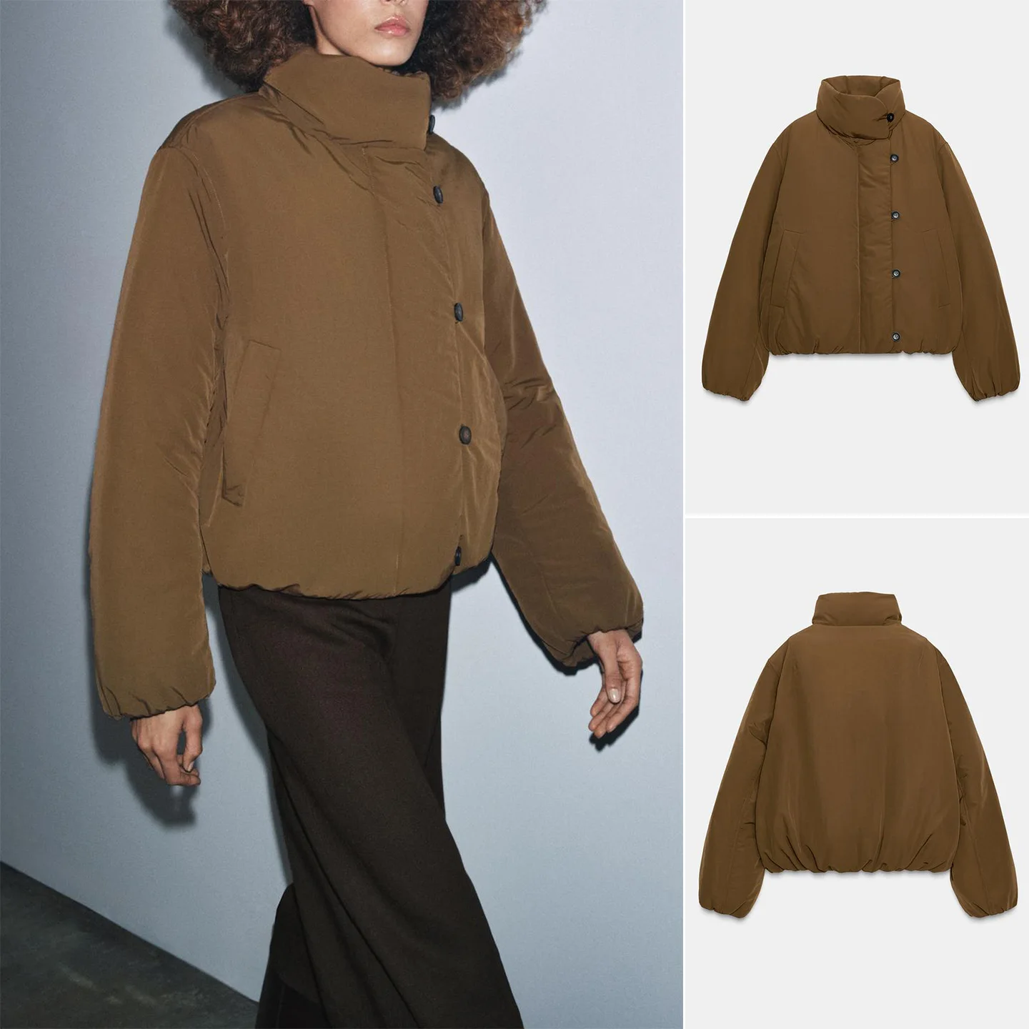 

Новое зимнее повседневное женское хлопковое пальто с высоким воротником, длинное пальто на одной пуговице, свободное пальто из полиэфирного волокна