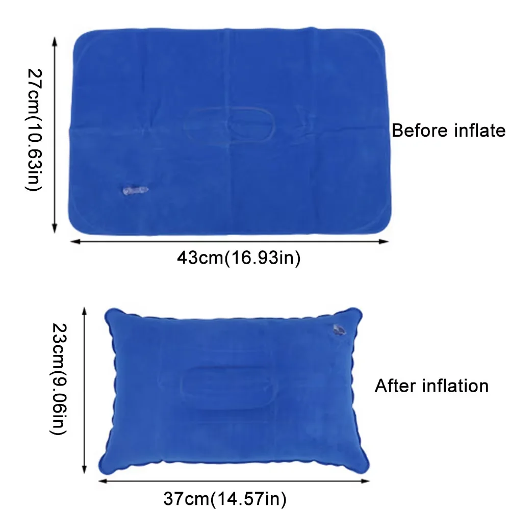 1 Pack Inflatable Pillow, Squared Ultralight Camping Travel Pillow Desk Rest Neck Support for Hiking Backpacking Office gallery 1