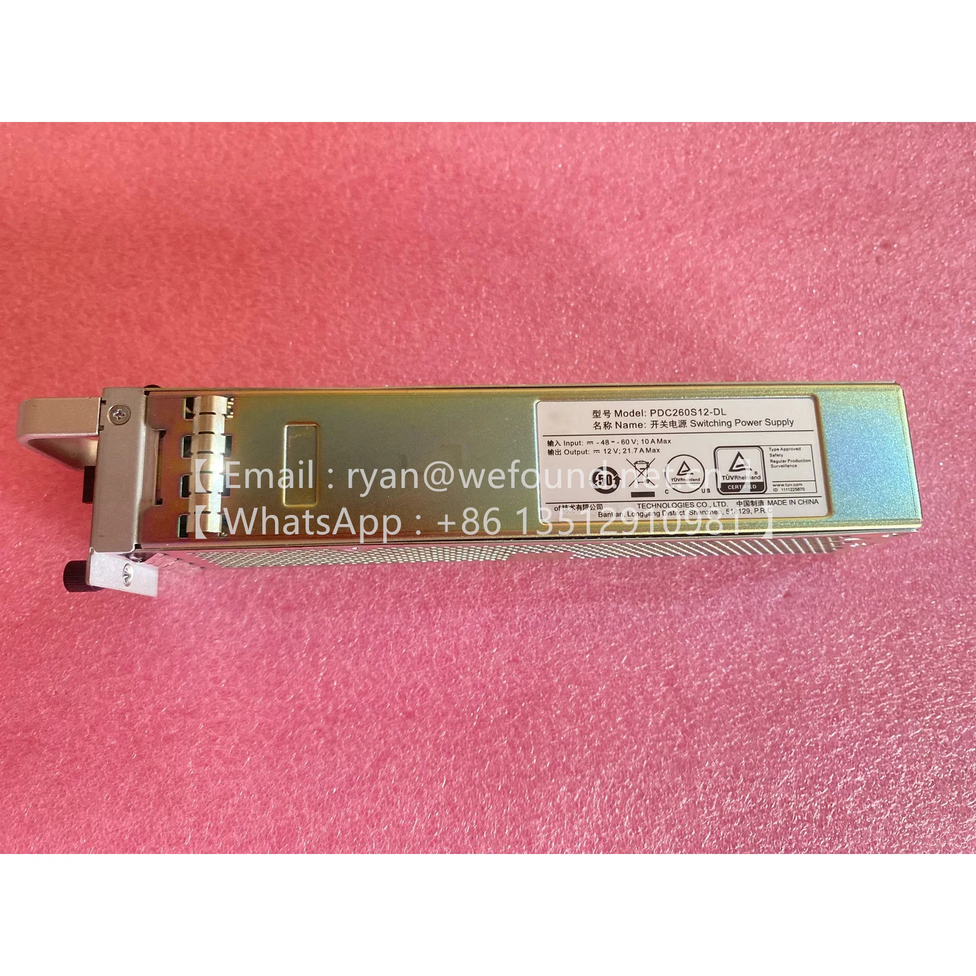 PDC260S12-DL S6700 Series Switches Hardware 260 W DC Power Module 02312UMV