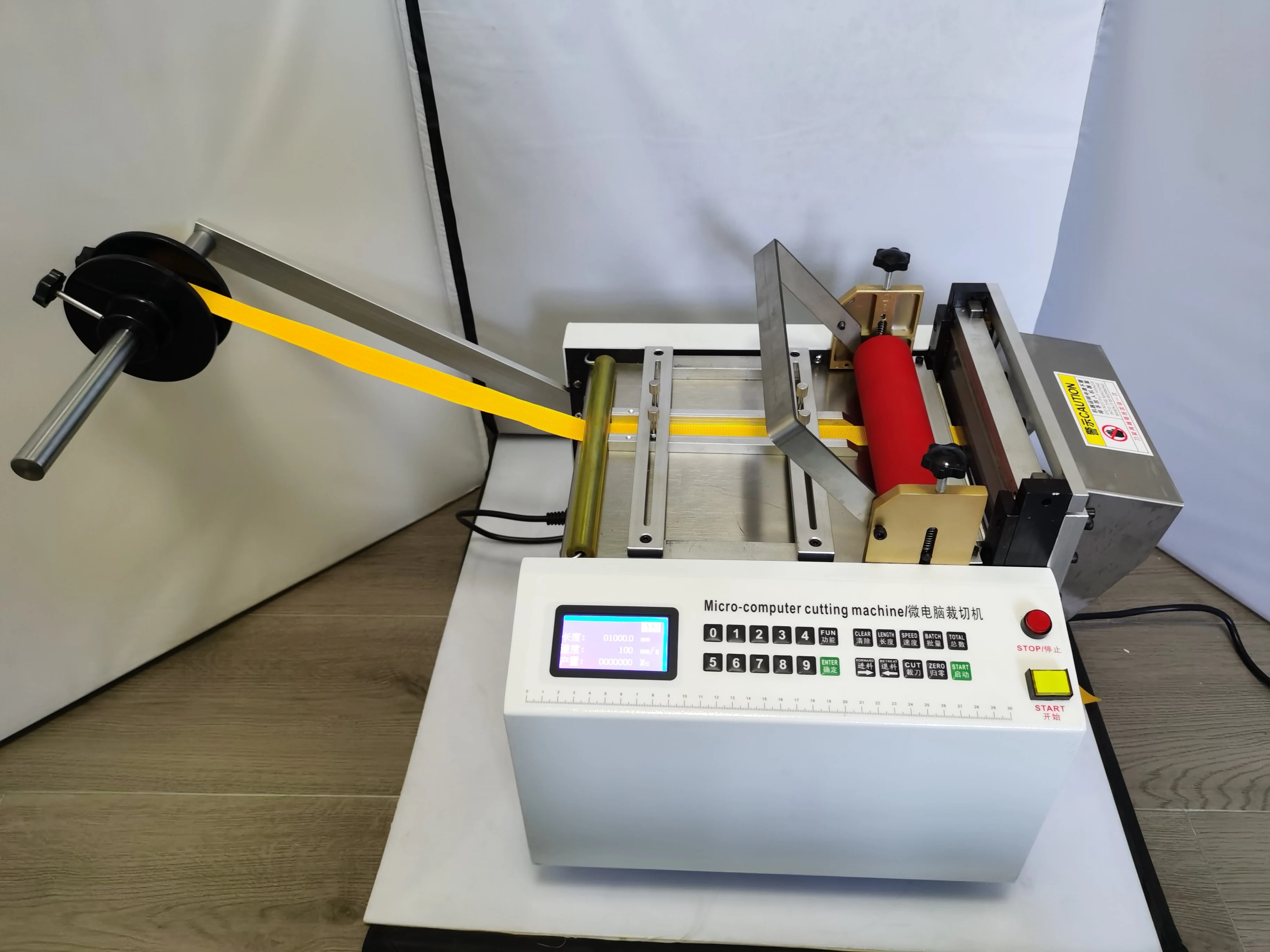 Microcomputer Automatic Cutting Machine PVC Heat Shrink Sleeve Tube Copper foil aluminum foil cutting Wire Rope Cutter HXZ-200