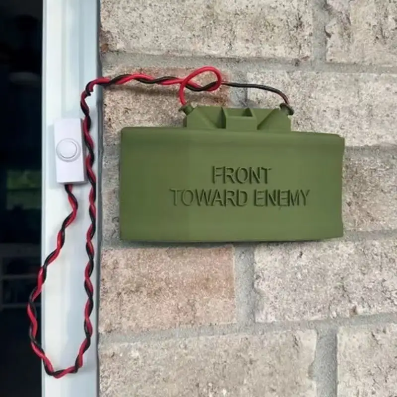 Timbre de broma con forma de anillo, adorno de puerta con diseño de mina Claymore, accesorios de mina falsos, timbre de broma 'No molestar', decoración de broma para adultos, regalo