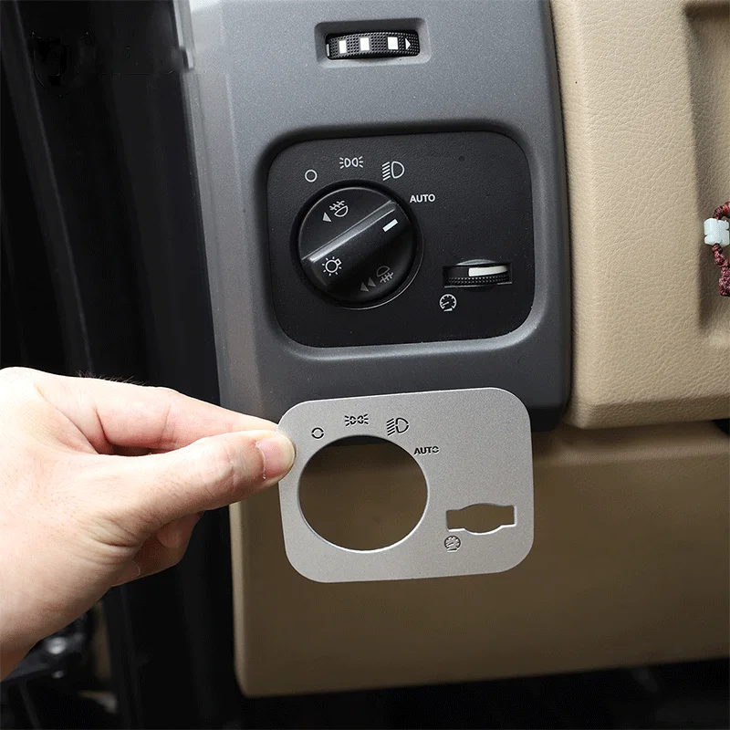 

For 2004-2009 Land Rover Discovery 3 alloy headlight switch button frame sequin stickers automotive interior accessories