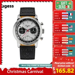 Sugess-Reloj de pulsera de piloto ST1906 para hombre, cronógrafo de mano, resistente al agua, de zafiro, resistente al agua, PowerReserve, luminoso, V2