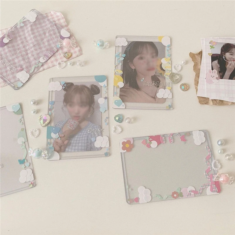 1PC K-pop Photocard Laser Transparent Card Film Protector Idol Photo Sleeves School Stationery Plastic Strong Protective Sleeve