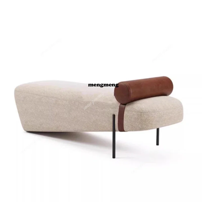 Hot sales Nordic simple bedroom bedside stool modern designer fabric door shoe changing stool creative sofa leisure bench - view 6