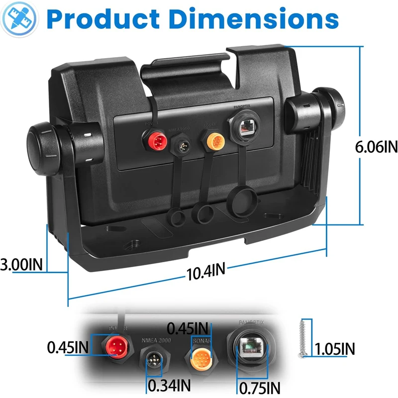 For Garmin 010-12673-03 ,12-Pin Quick-Release Cradle for Garmin ECHOMAP Plus & UHD 9-Inch Fishfinders and Chartplotters