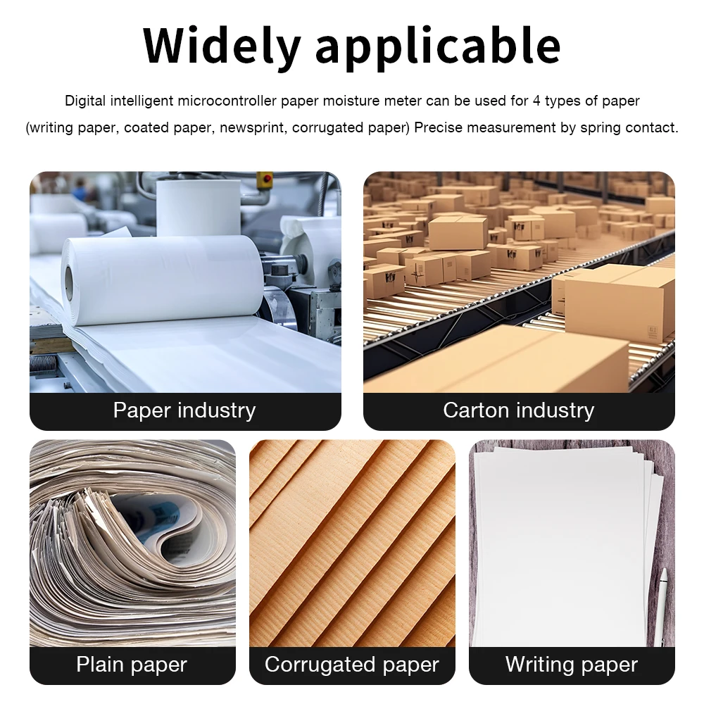 MD916 ورقة مقياس الرطوبة LCD مقياس الرطوبة الرقمي الخشب ورقة كاشف الرطوبة 2-40% اختبار محتوى الرطوبة لصناعة الورق