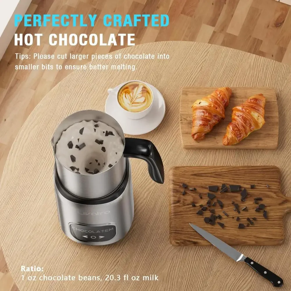 Mousseur à lait et vapeur électrique 14 en 1 avec fonction mémoire, chauffe-lait automatique, chauffage par induction, facile à nettoyer, silencieux, standardisation pour les touristes