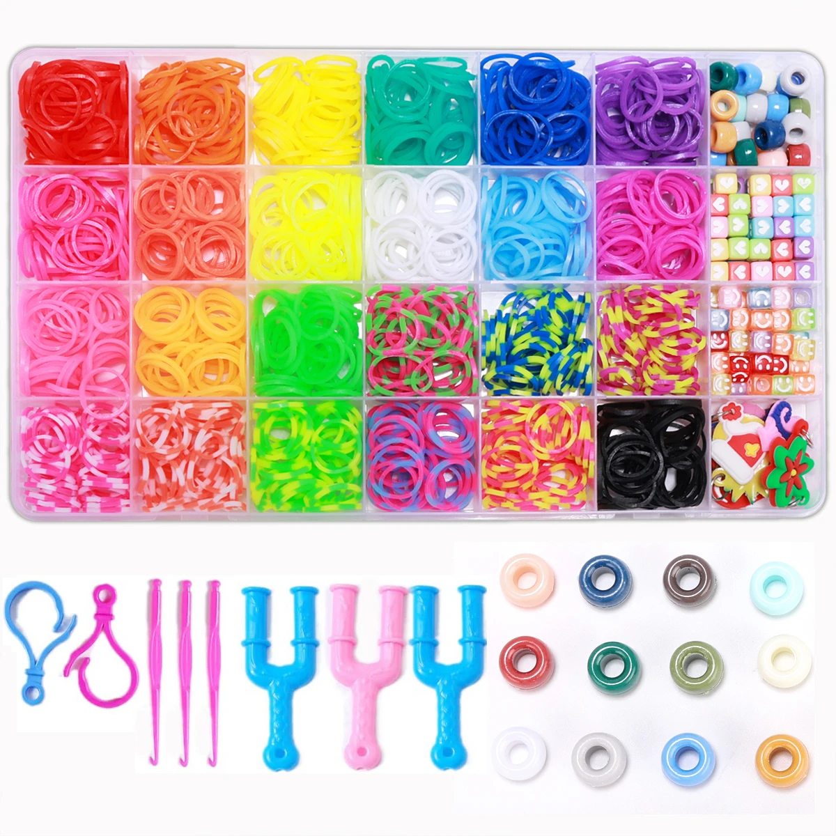 Loom Bands Kit , Rubber Bands For Bracelet Making Kit DIY Art Craft Kit Girls &Boys Creativity Christmas Birthday Gifts