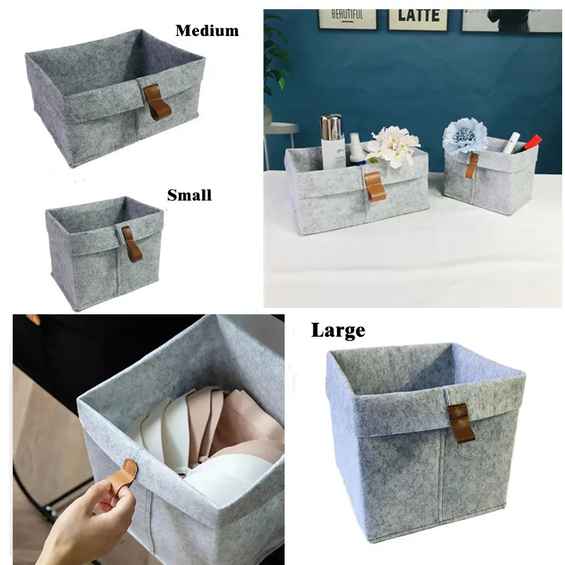 Cosmetics Desktop Organizer Nordic Felt fabric Storage Baskets Decorative flower basket Kids Toys Sundries Storage Box 화장품 정리