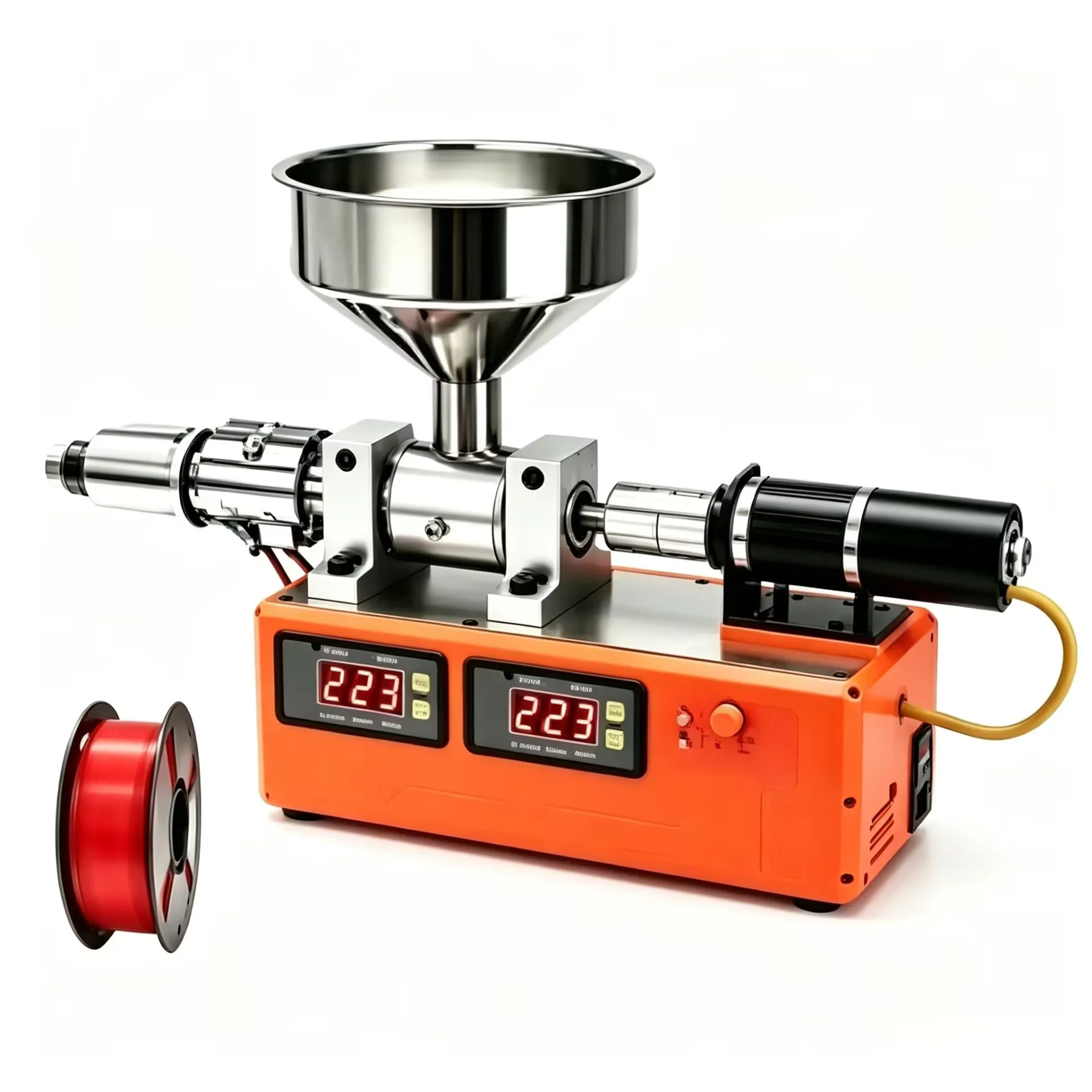 Desktop 3D Printer Filament Extruder Machine 600g/h 600W 300°C Dual Temp Recycle PLA PETG ABS Pellets into 1.75mm/2.3mm Filament