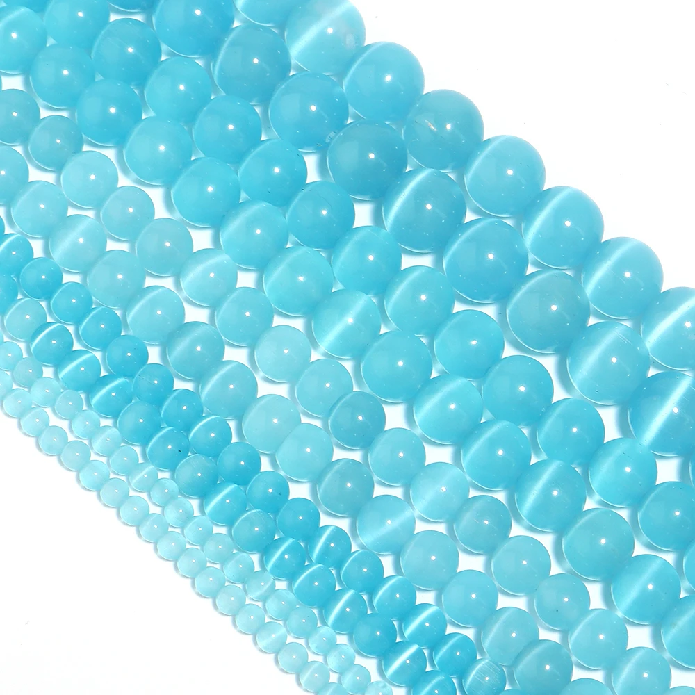 1 Strand 4/6/8/10/12mm Cat Eye Stone Beads Natural Stone Beads Loose Beads For Jewelry Making DIY Bracelets Necklace Accessories