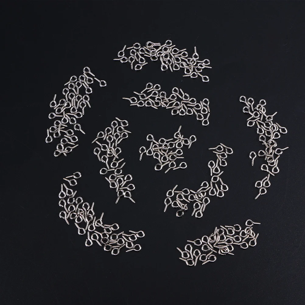 

300Pcs Mini Screw Eye Pins Silver Jewelry DIY Accessories for Creative Necklace Bracelet Key Chain Making Screw Eye Pin