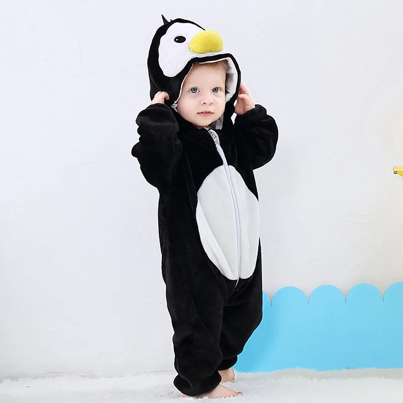 Kids Onesie Pajamas Animal Unicorn Penguin Lion Baby Romper Winter Kigurumi Bear Hedgehog Costume for Girl Boy Overalls Jumpsuit