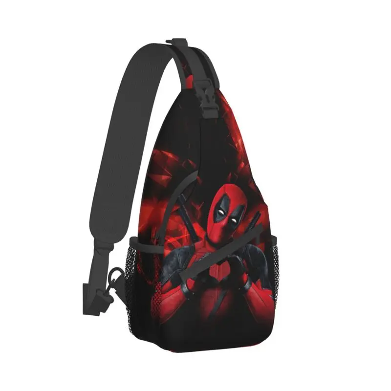 Deadpool Funny Superhero Crossbody Sling Backpack Men Custom Cartoon Cosplay Chest Shoulder Bag for Cycling Camping Daypack