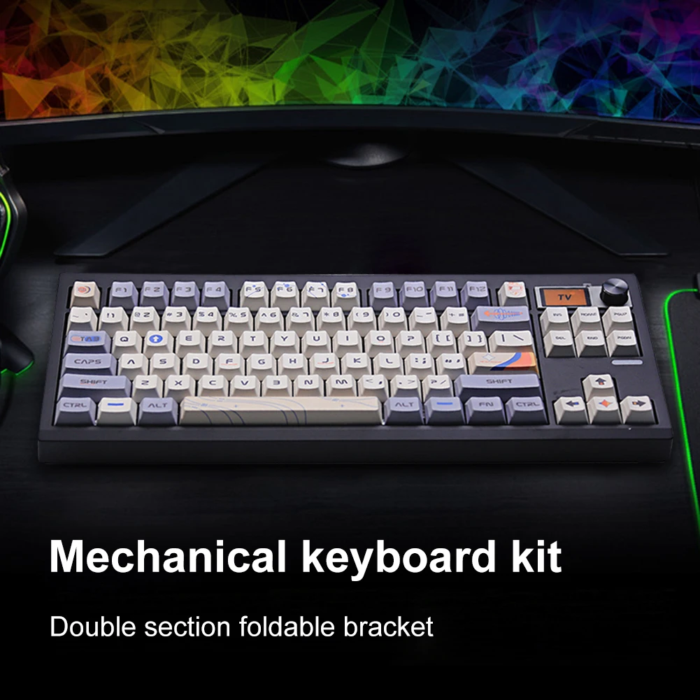مجموعة لوحة مفاتيح ألعاب GMK87-Mechanical ، لوحة مفاتيح صامتة ، قابلة للبرمجة عبر المقبض ، شاشة للألعاب الإلكترونية ، المكتب ، 87 مفتاح