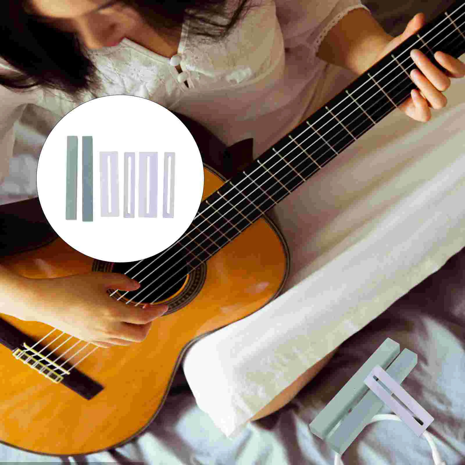 

2 Set/6pcs Guitars Grinding Stone Fingerboard Polish Tool Supplies Cleaning Mats Green Polishing