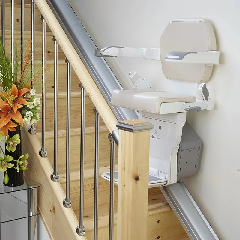Safe Electric Inclined Stair Lift Small Household Foldable Curve Stair Lift Low Noise Electric Inconvenient for People