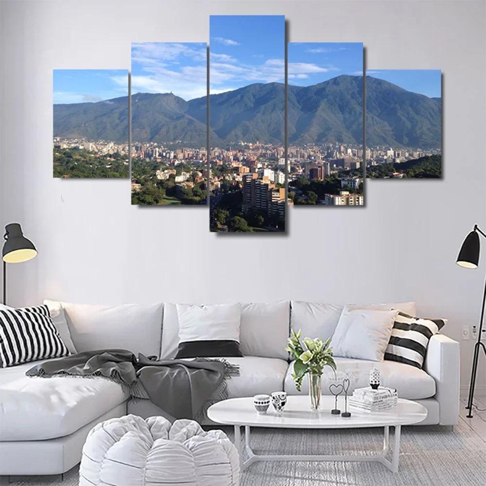 5 Pieces Canvas Art Avila Caracas Mountain Landscape Wall Picture Living Room Decoration Bedroom Wallpaper Home Decor Framework