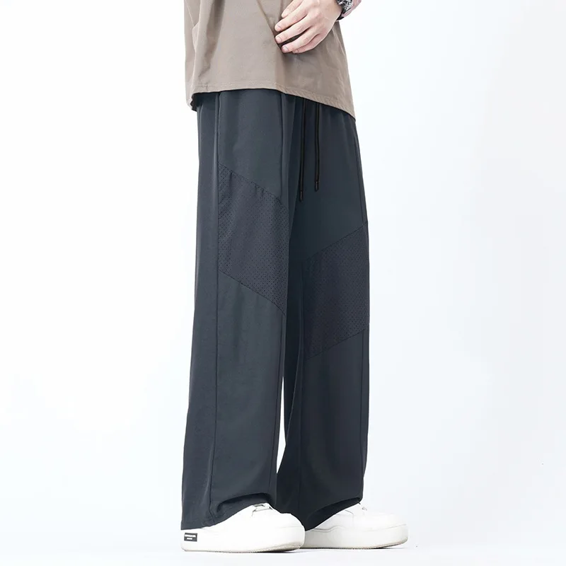 Men's Mesh Quick-dry Pants Summer Solid Color Breathable Thin Sports Trousers Running Non-Terrible At Wrinkling Straight Pants
