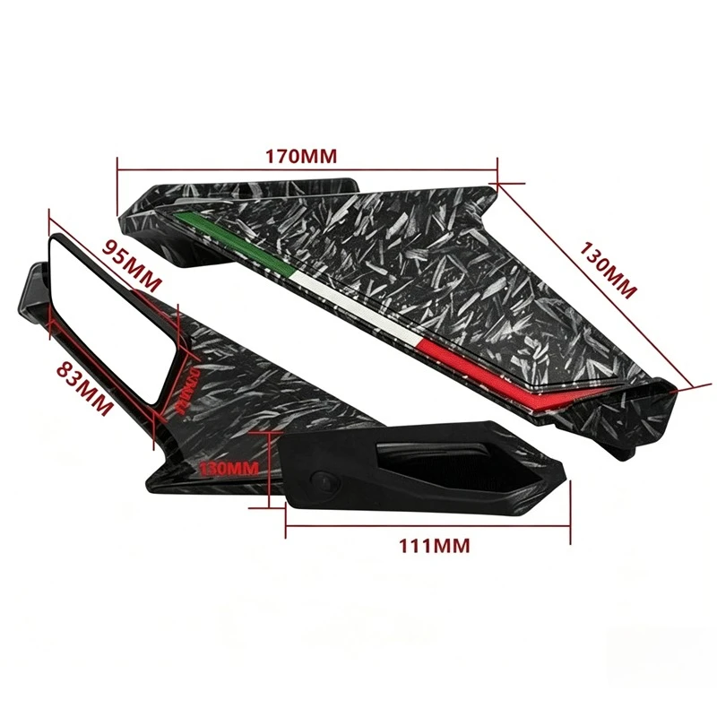 Motorcycle Mirrors Winglets Aerodynamic Wind Side Wings Spoiler Fairing Fit For YAMAHA YZFR3 YZFR25 2019-2024 YZFR7 2021-2024