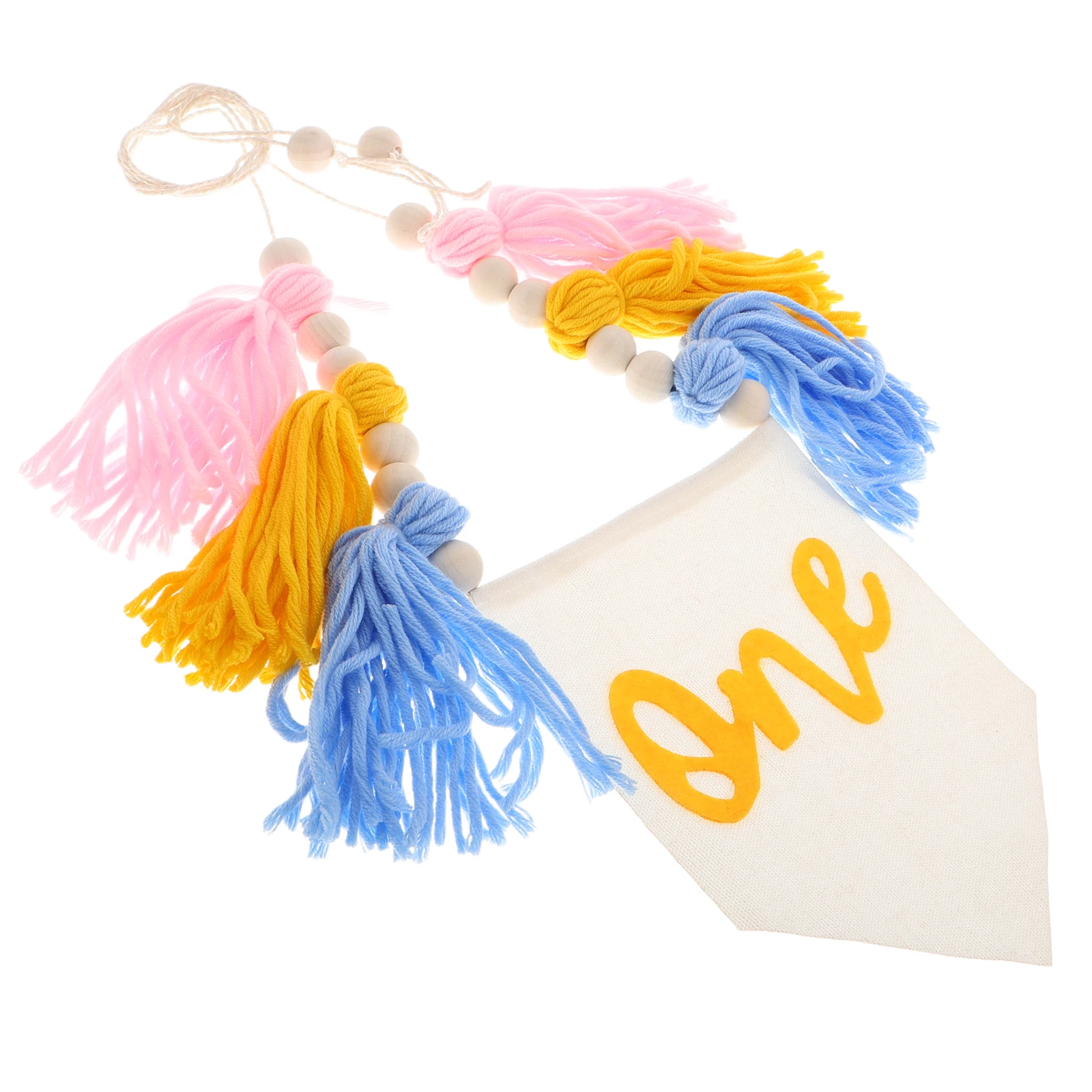 

2 pcs Photography Decoration Birthday Banners Cotton Tassel Wall Hangings 1st Baby Shower Party Supplies Versatile