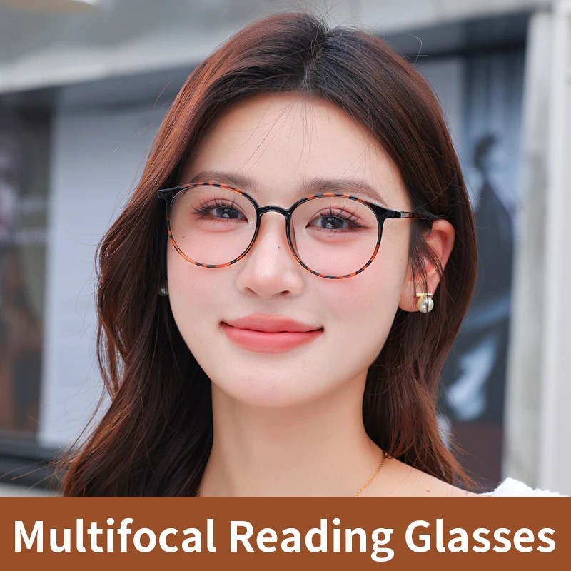 累進多焦点老眼鏡女性抗ブルーレイ抗疲労老眼眼鏡コンピュータリーダー-10-から-40