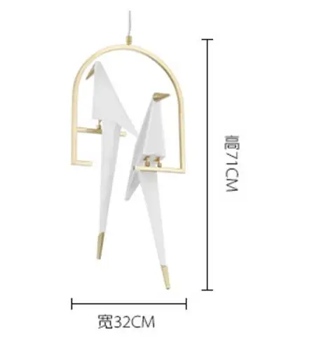 HomeLover Papier Kronleuchter Vögel für Restaurant Wohnzimmer Esszimmer Kinderzimmer Origami Lampe führte Vogel Designer Kronleuchter Lampe 8
