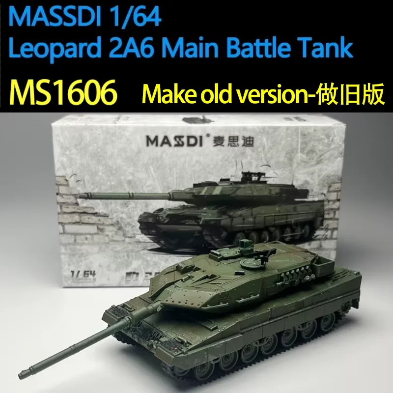 MASSDI 1/64 Leopard 2A6 Main Battle Tank Alloy Military Model Car
