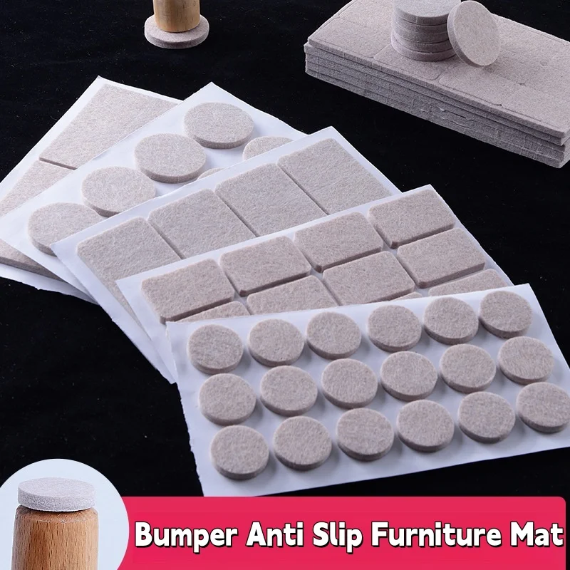 3-72Pcs Self Adhesive chair leg pads felt 3mm Thick Floor Scratch Protector Mat Mute Non-slip Bumper Pad Furniture Accessories