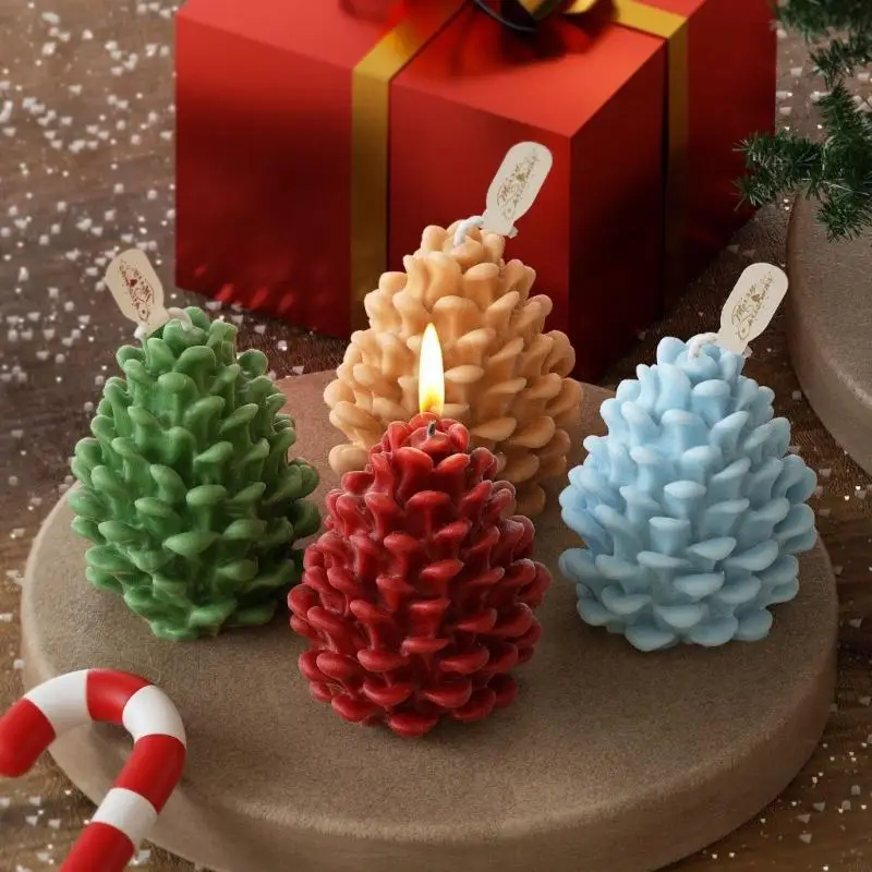 

3D Christmas Pine Cone Silicone Mold Flexible Soap Cake Chocolate Molds for Home Decorations