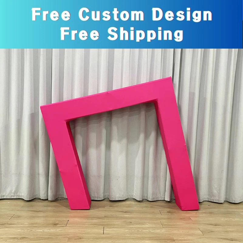 Aluminium 3D Slanted Door Backdrop Arch Stand, Customized Colours, Birthday Party Balloon Decoration